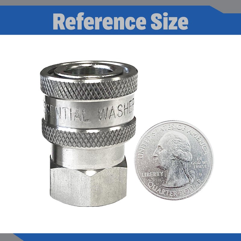 Essential Washer Stainless Steel Â¼â€ Quick Connect Female NPT | Pressure Washer Quick Connect Fittings | 5000 PSI | Set Of 2 - Image 5